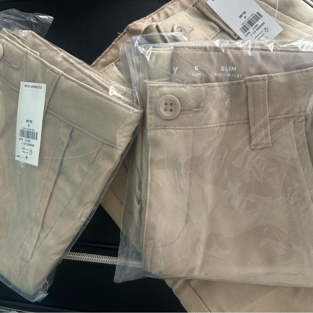 2 Old Navy Kids Slim Khaki Pants - Beige/Tan
